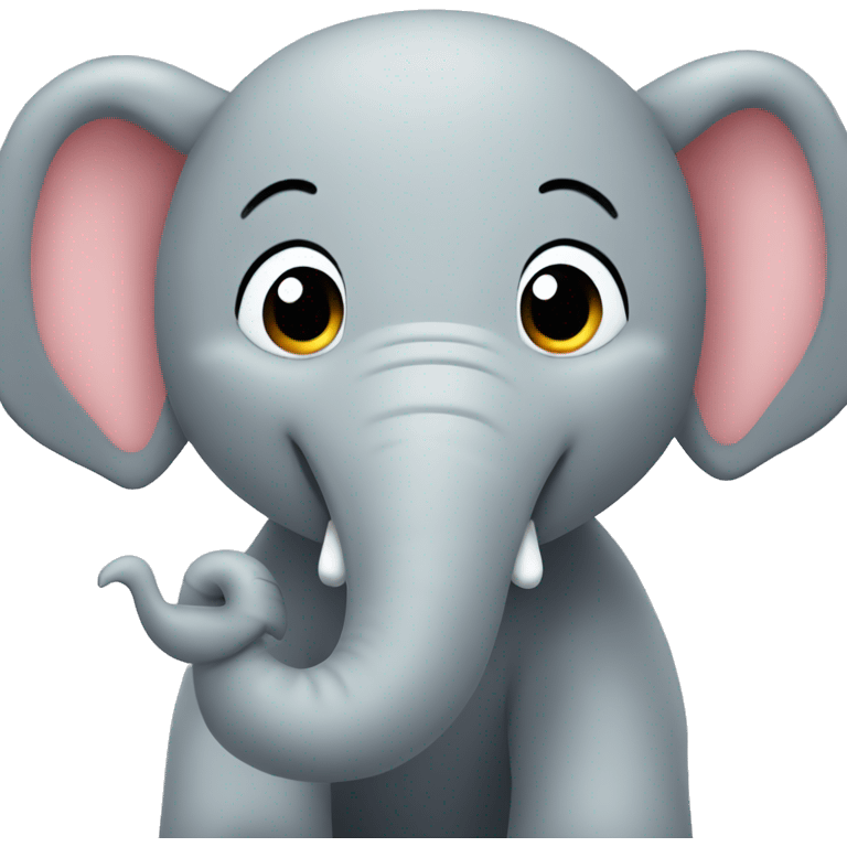 Cute 3D elephant smiling emoji