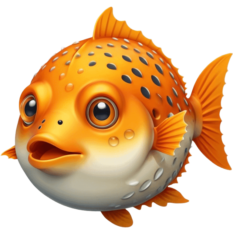 All Orange BlowFish facing forward emoji