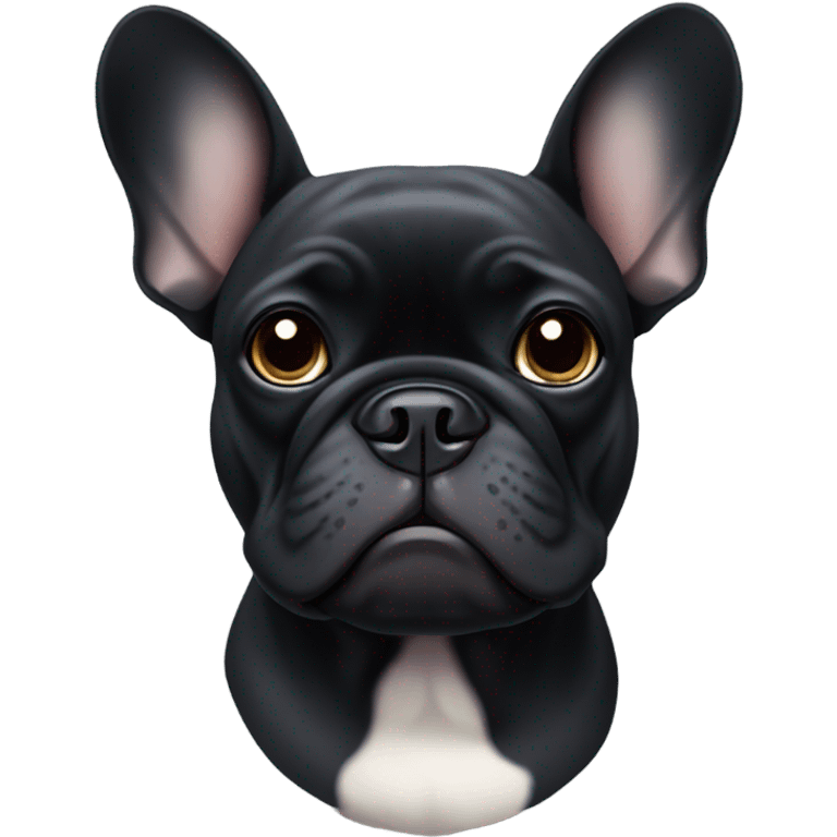 black french bulldog with one floppy ear emoji