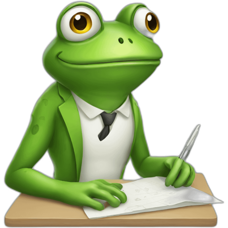 busy frog working emoji