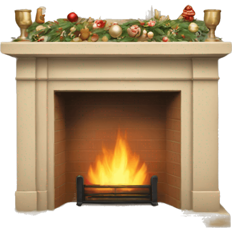 Winter christmas beige FirePlace emoji