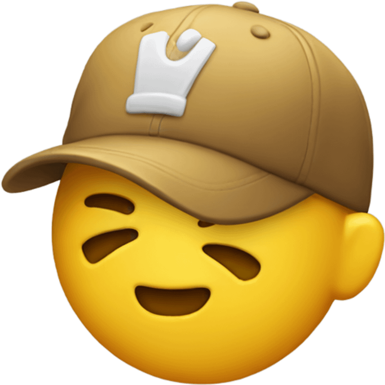 Regular yellow emoji with a cap 🧢  emoji