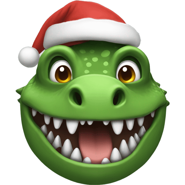 dinosaur as santa emoji