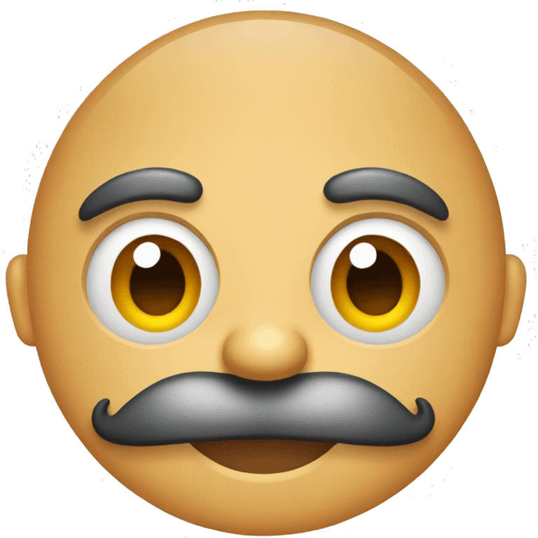 emoji with mad eyebrows smiling with a mustache  emoji