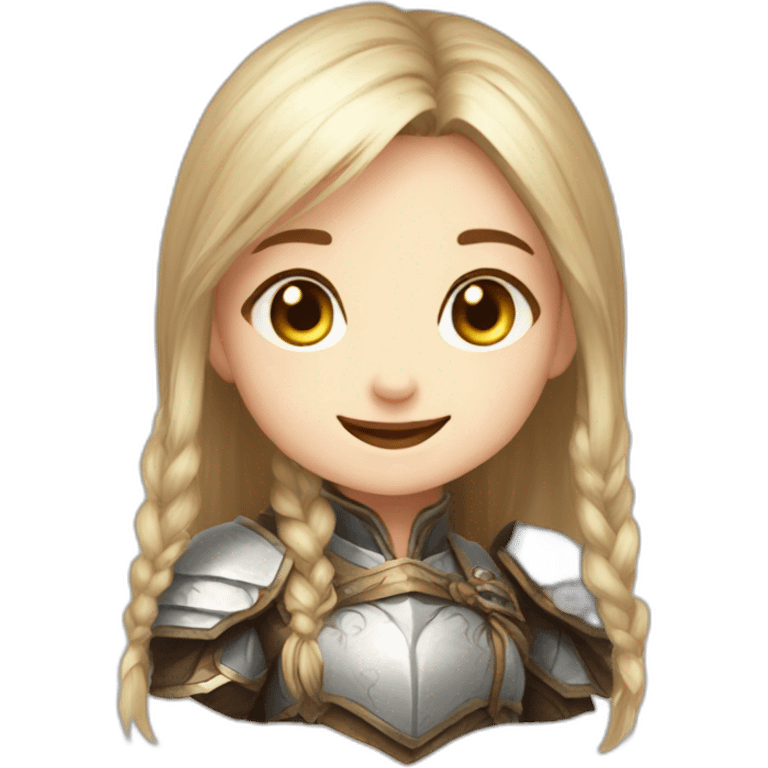 Lineage 2, dwarf girl, smile emoji