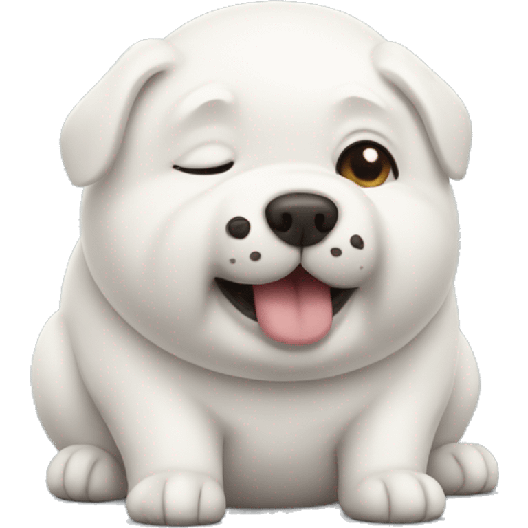 chubby white dog with a belly emoji