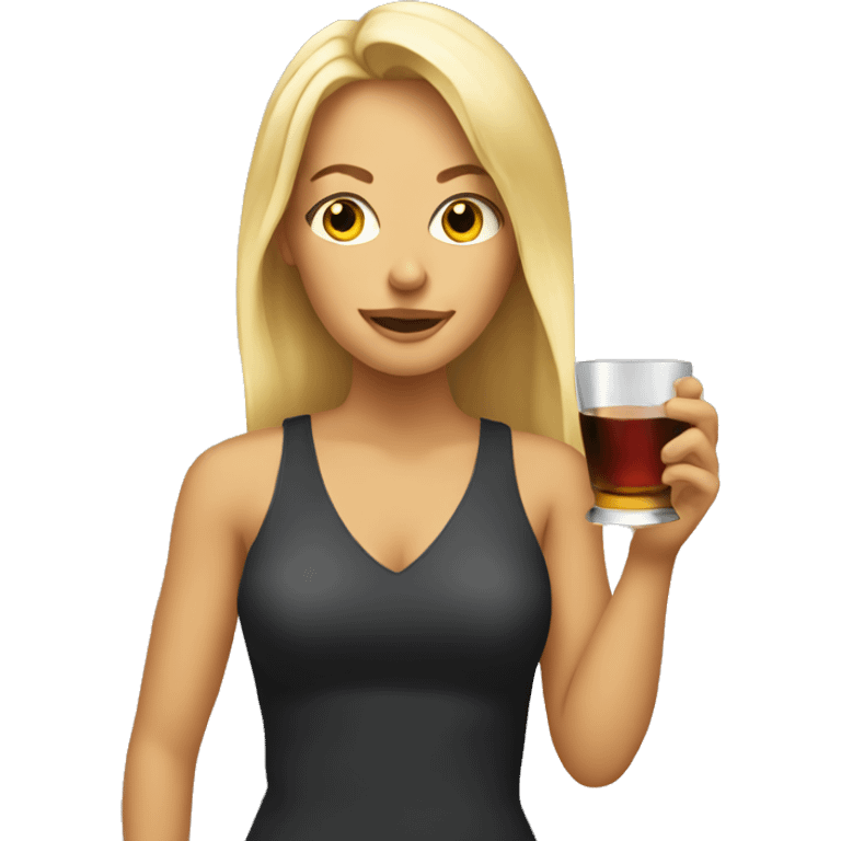 Blonde woman holding liquor  emoji