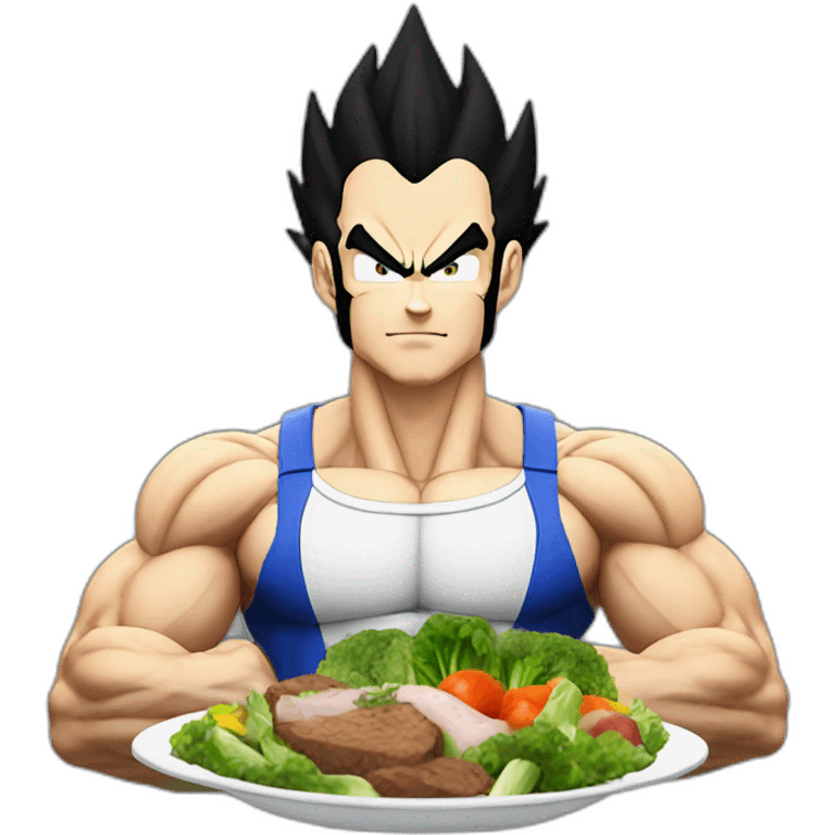 Vegeta eating a bulking meal emoji