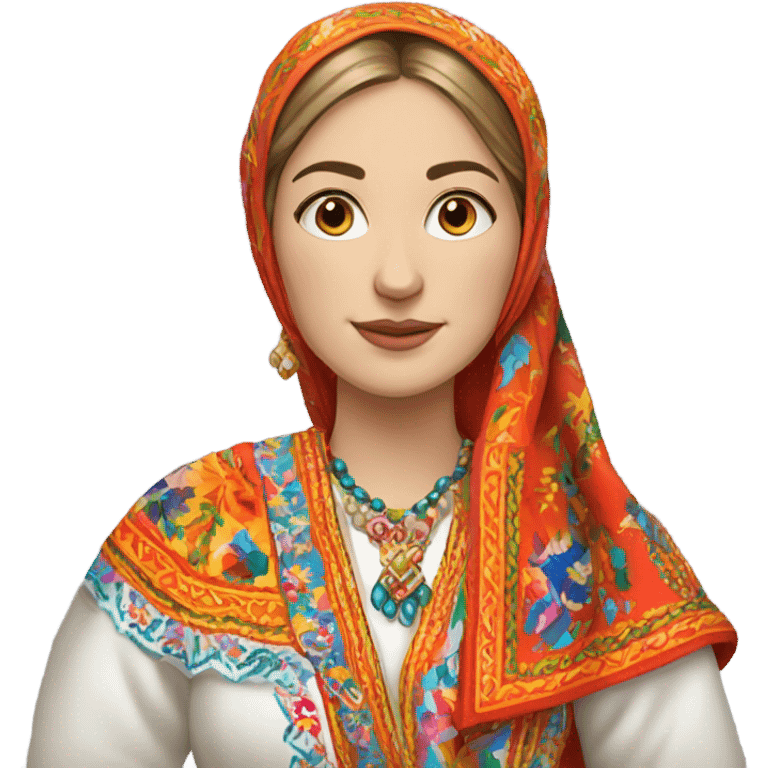 Russian woman wearing traditional russian clothing emoji