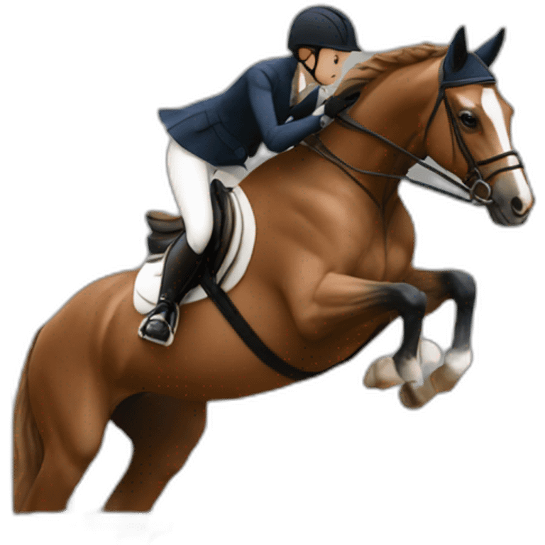 Showjumping horse with a human emoji