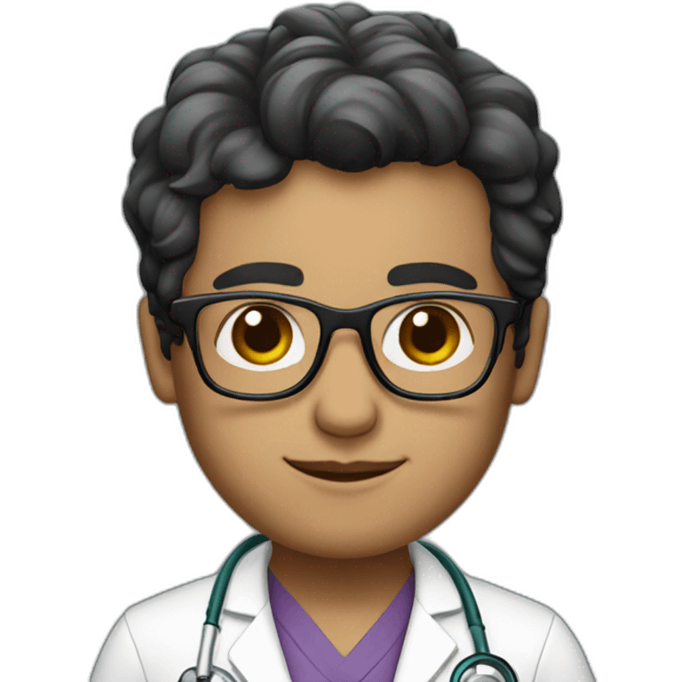 AI latin doctor dark hair and glasses emoji