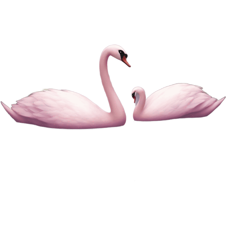 A pink swan painting a landscape emoji