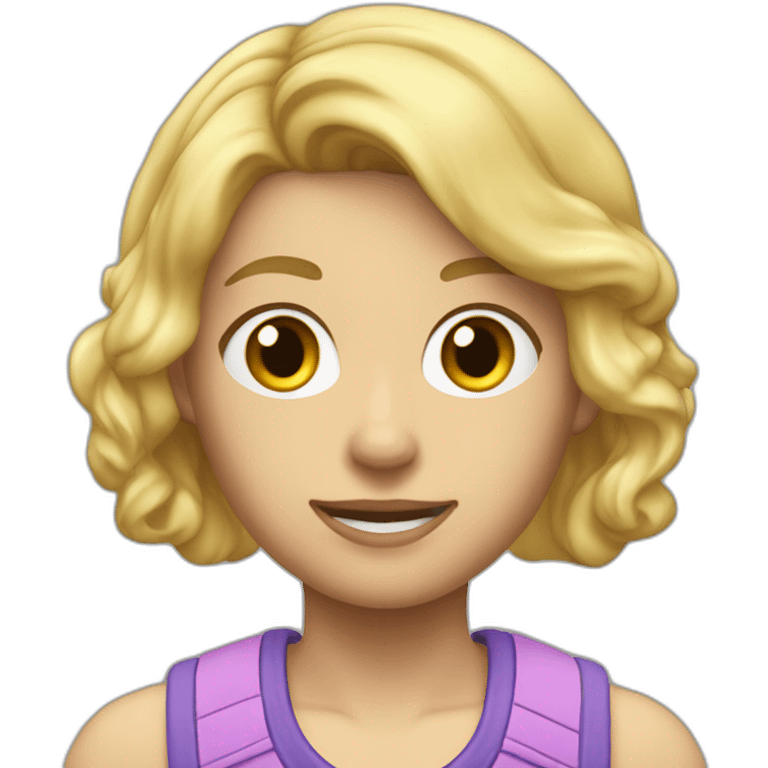 Short blond hear with fischer hud and sport traussers and shirt emoji