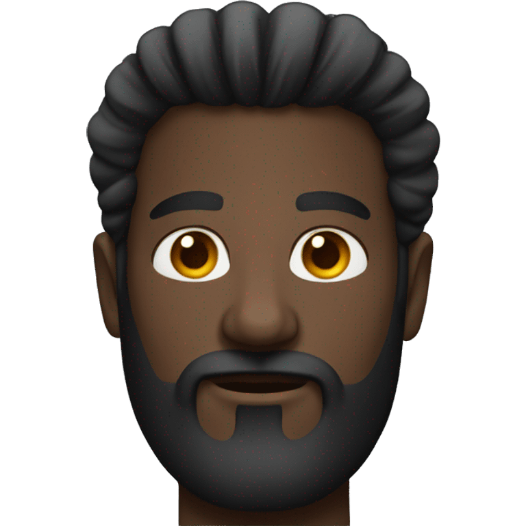 Dark man with bun and beard emoji