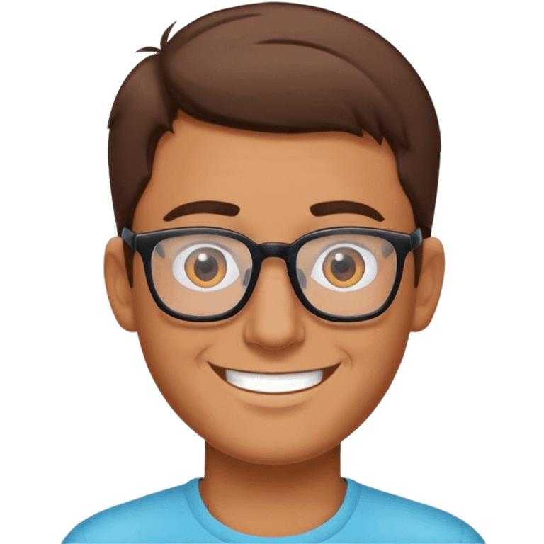 A man smilling with glasses emoji