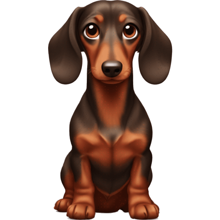 The dachshund is red with long hair emoji