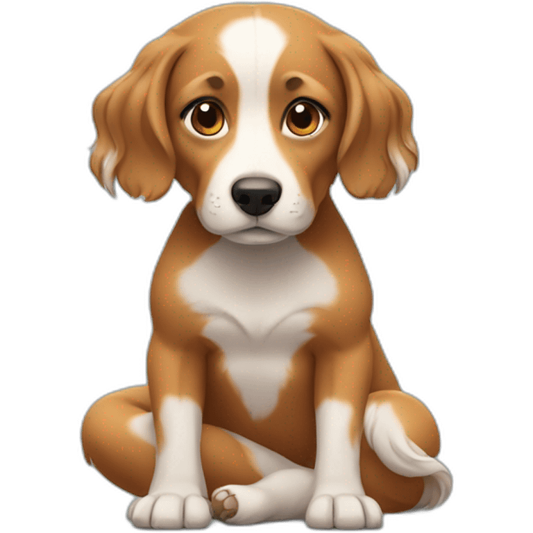 Indian woman with waivy hair in yoga puppy-dog position emoji