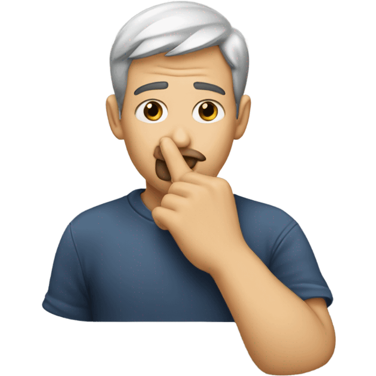 Man saying shhh emoji