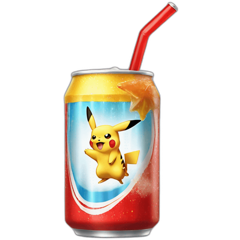 Pikachu drink cola emoji