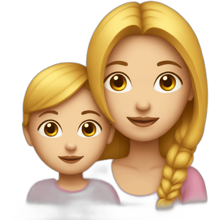 Woman-cute-with-her-child-wite emoji