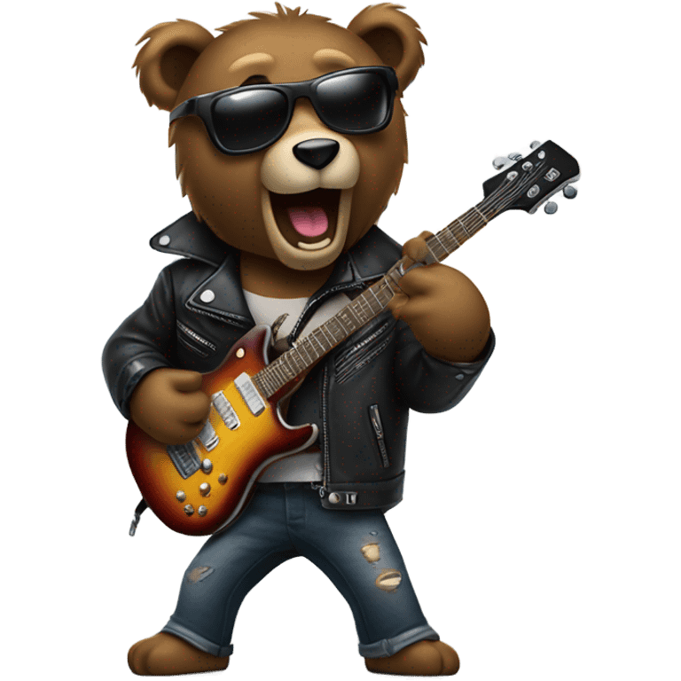 Rock and roll bear emoji