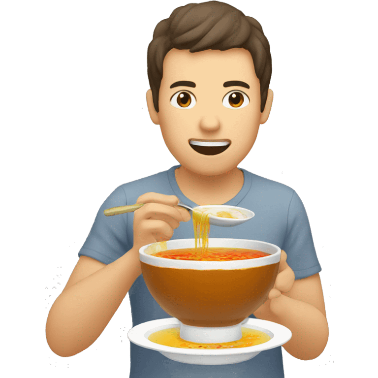 person eating hot broth emoji