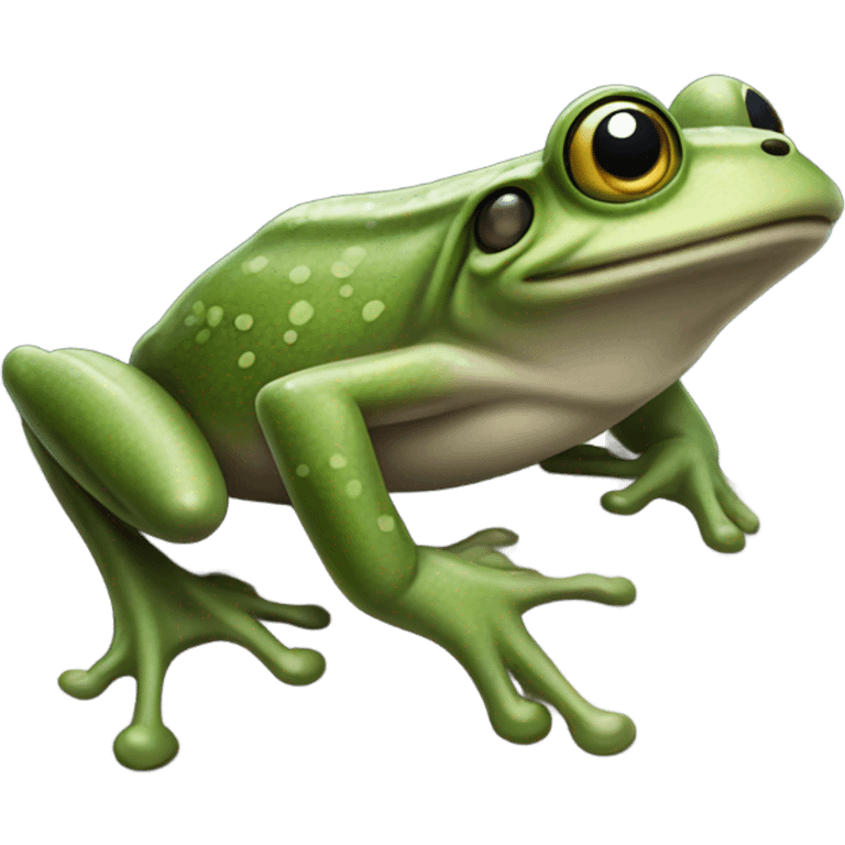 Frog feining emoji