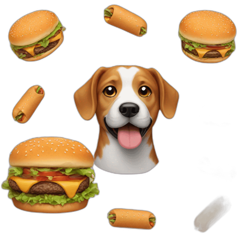 Dog in burger emoji