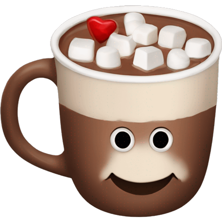 Hot chocolate with marshmallows Christmas themed  emoji