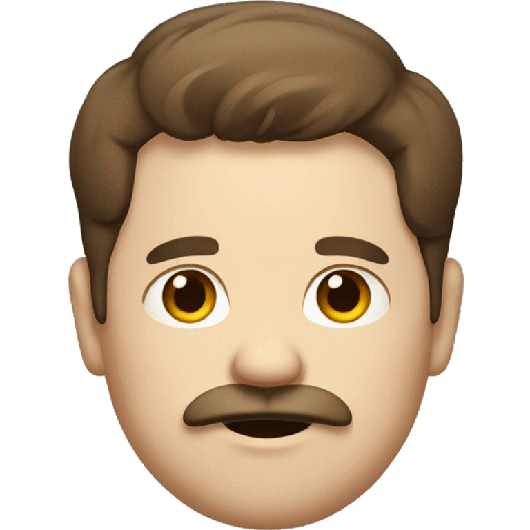 slightly chubby man with brown hair and smaller moustache emoji