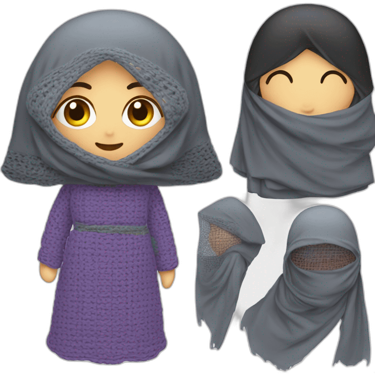 Fille-avec-burqa-faisant-du-crochet emoji