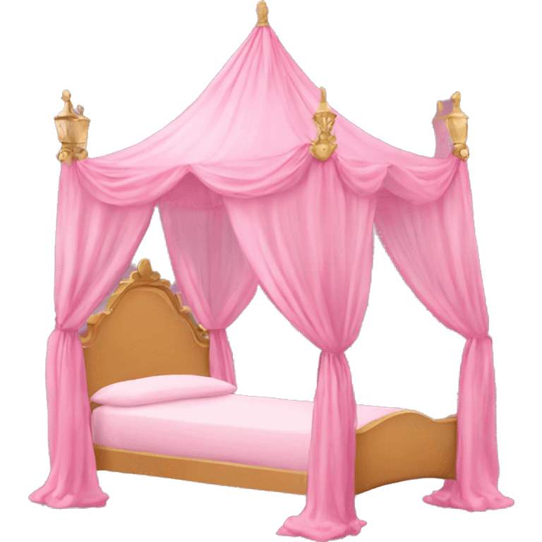 pink royal princess canopy bed emoji