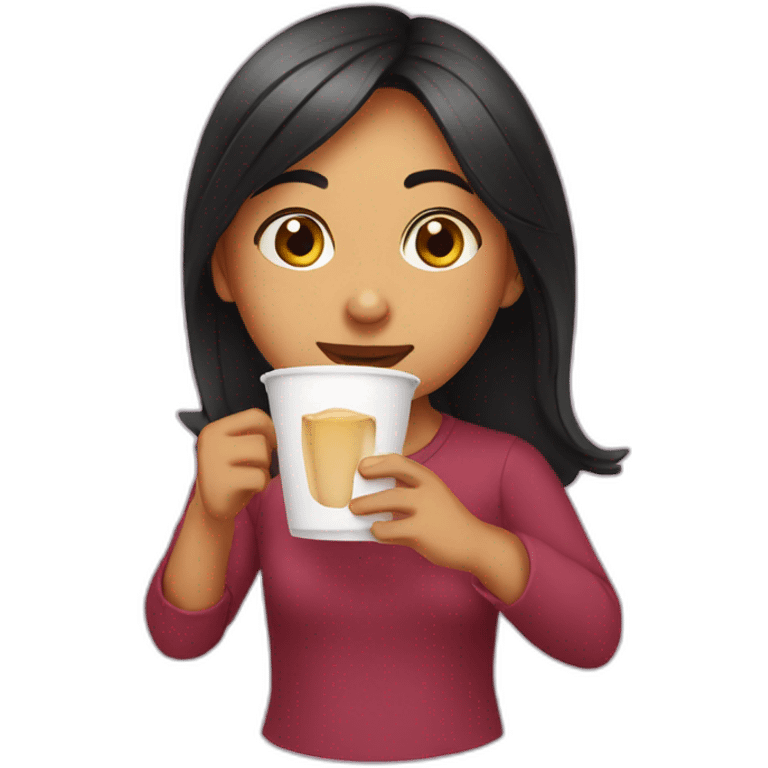 Mumbai girl siping chai emoji