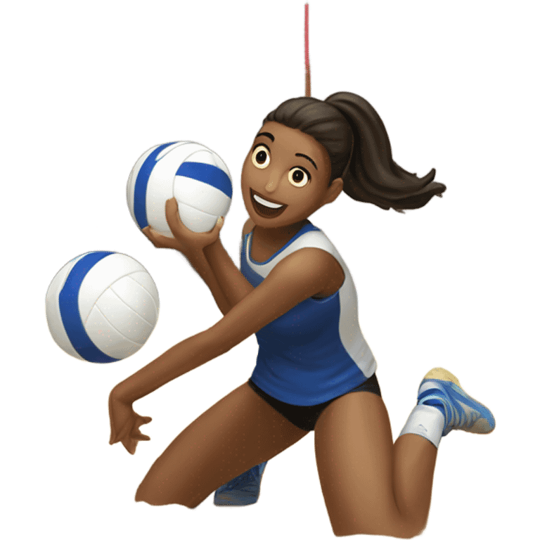 Volleyball girl doing a dig  emoji