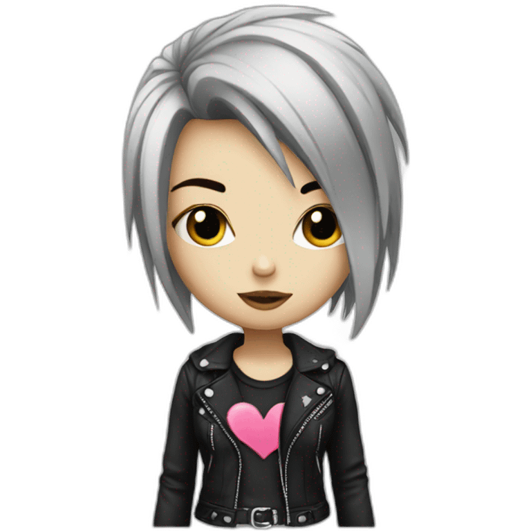 emo girl with love in punk emoji