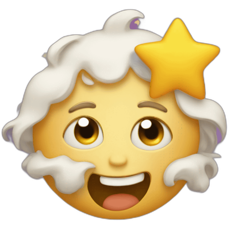 Emoji face with dizzy with stars over its head emoji