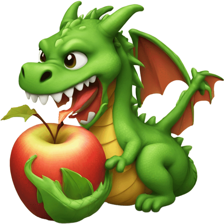 Dragon eating an apple  emoji