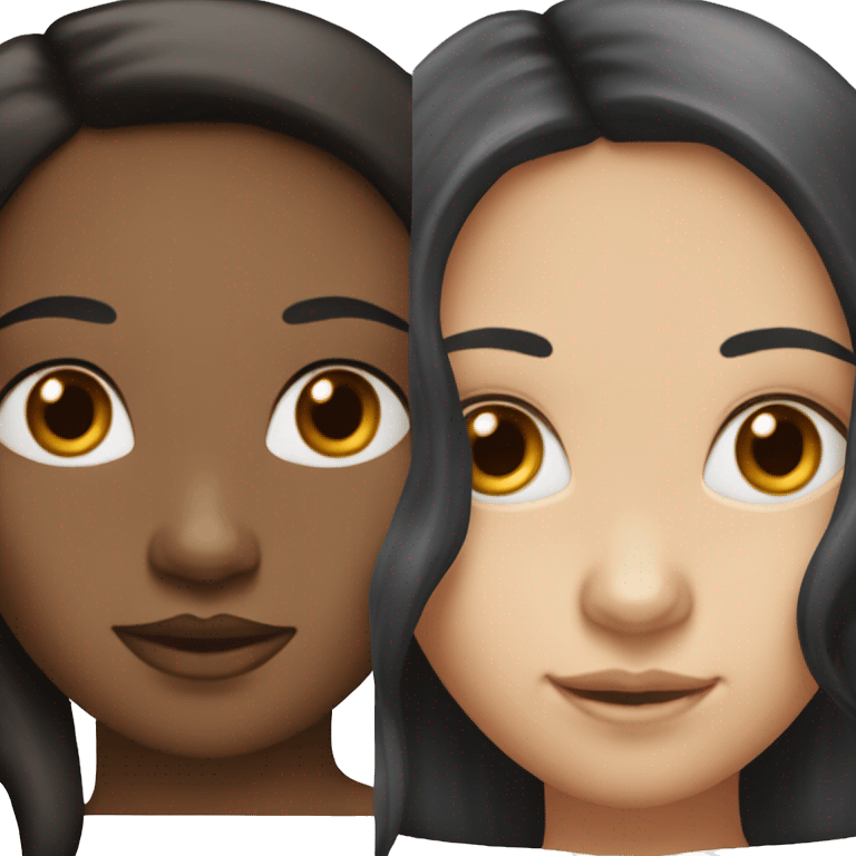 "Two girls: one with black hair and fair skin, and the other with red hair and fair skin." emoji