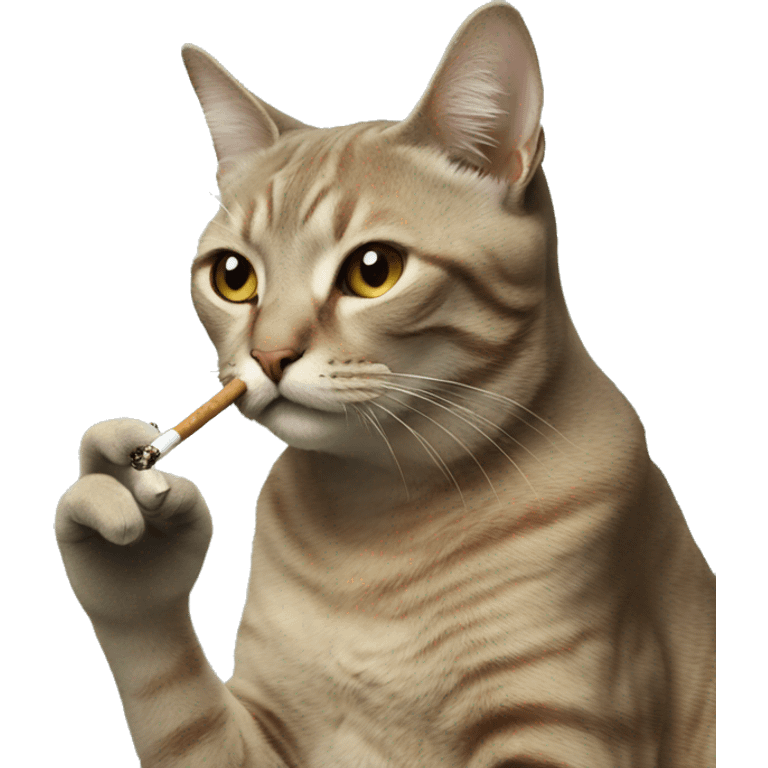 Cat smoking a cigarette emoji