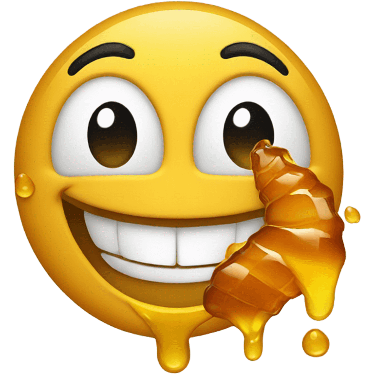 Smiling face with honey coming out of mouth emoji