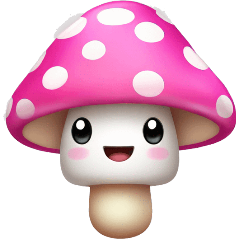 cute pink mushroom with glowing white polka dots emoji