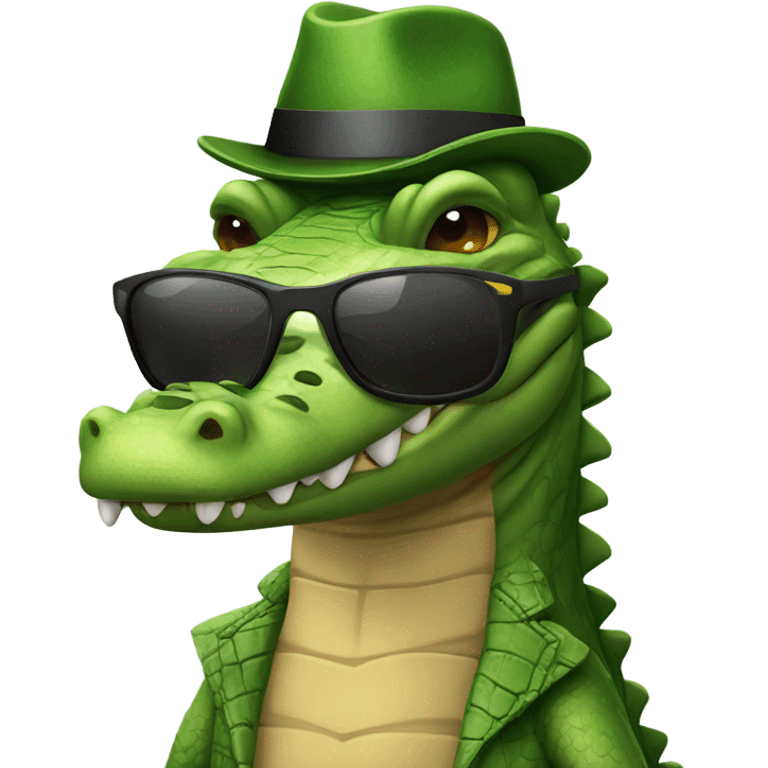 Crocodile with sunglasses emoji