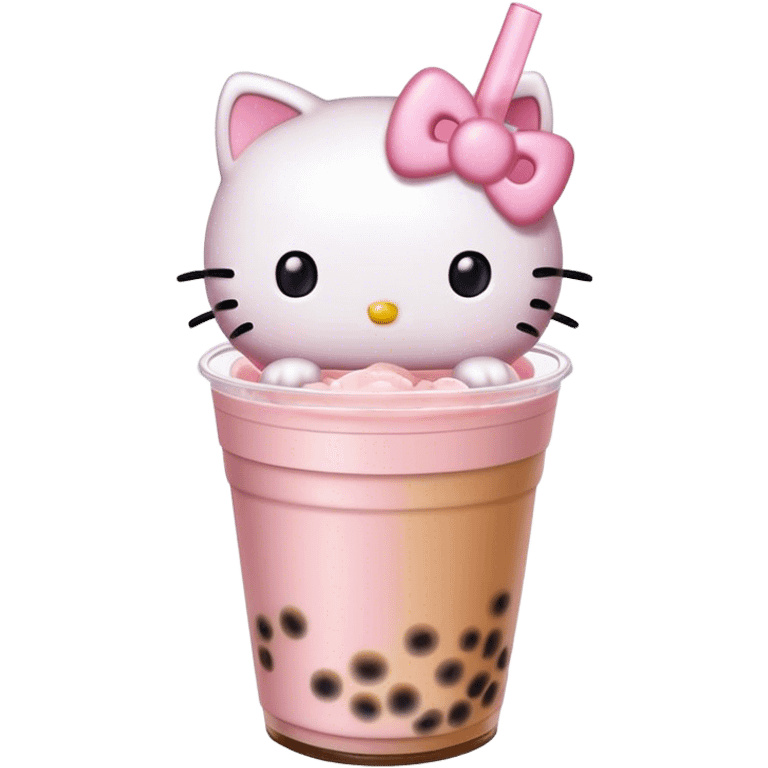 Hello kitty bubble tea emoji