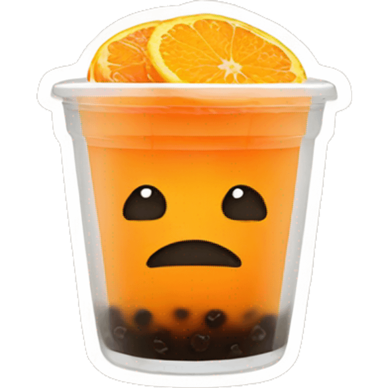 Orange boba  emoji