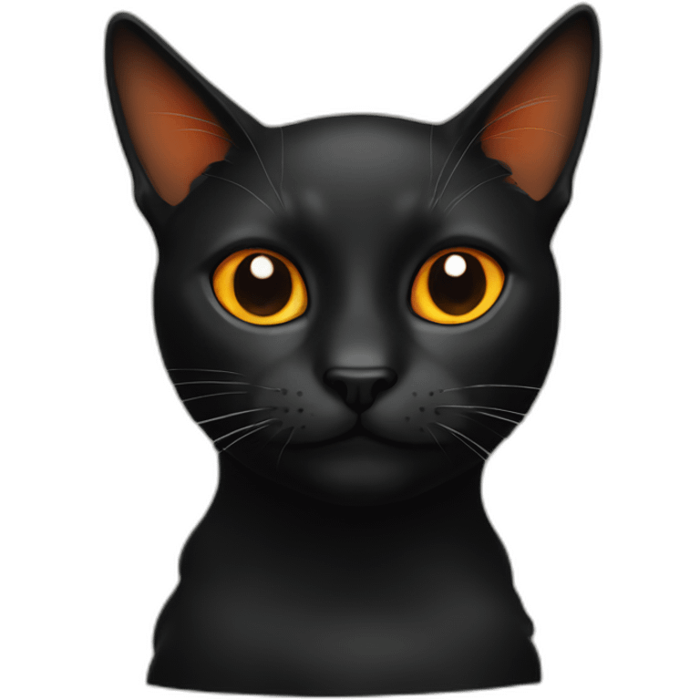 Black Cat with orange noze emoji