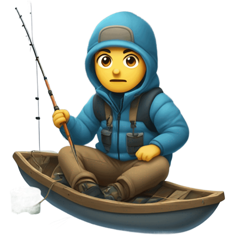 White teen ice fishing  emoji