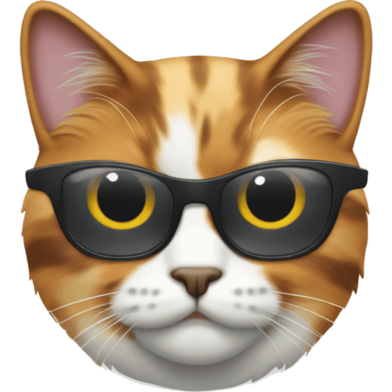 calico cat with grey eyes and sunglasses emoji