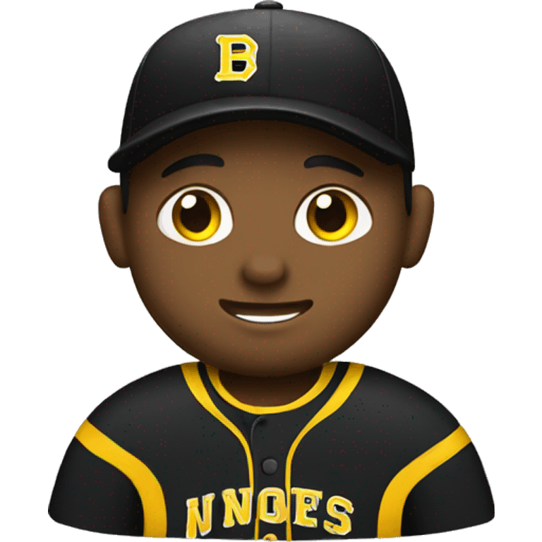 Baseball pitcher wearing black and yellow  emoji