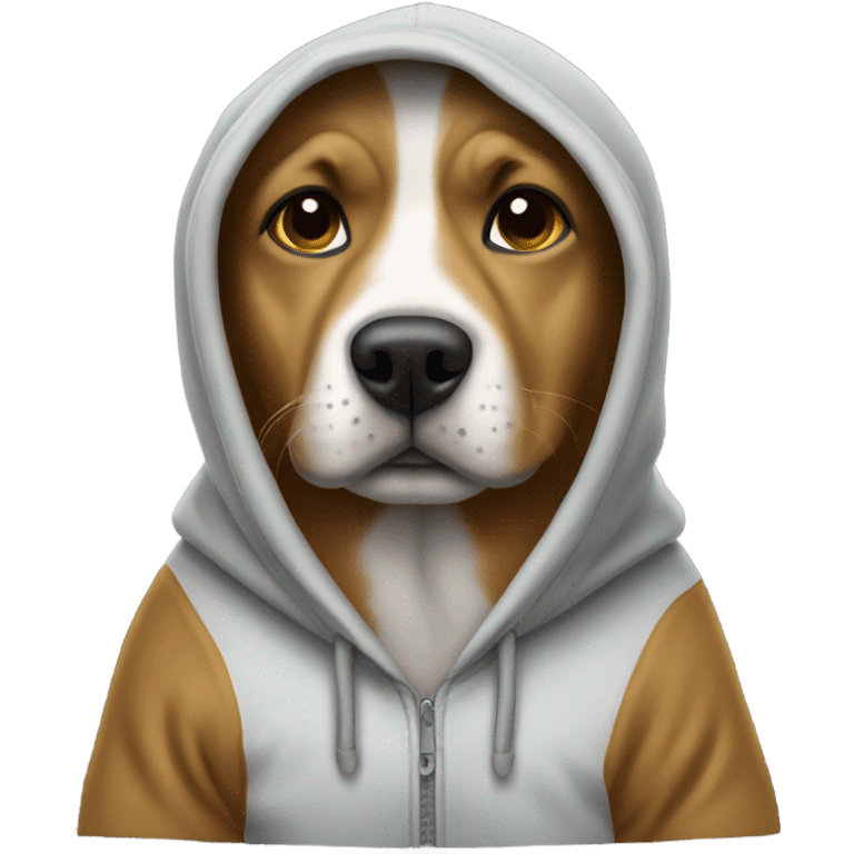 Dog wearing a hoodie emoji