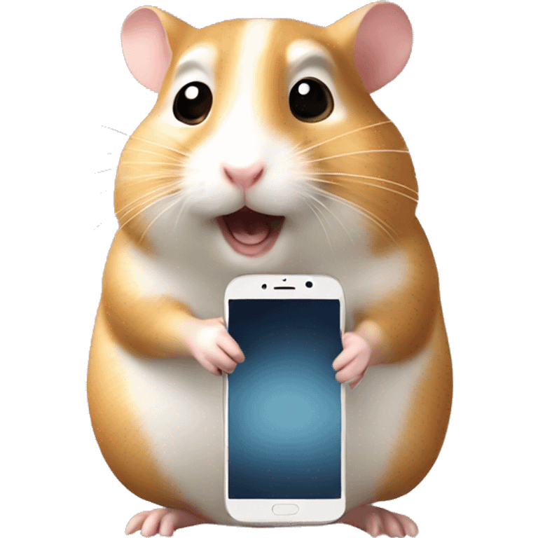 hamster calling on the smartphone emoji